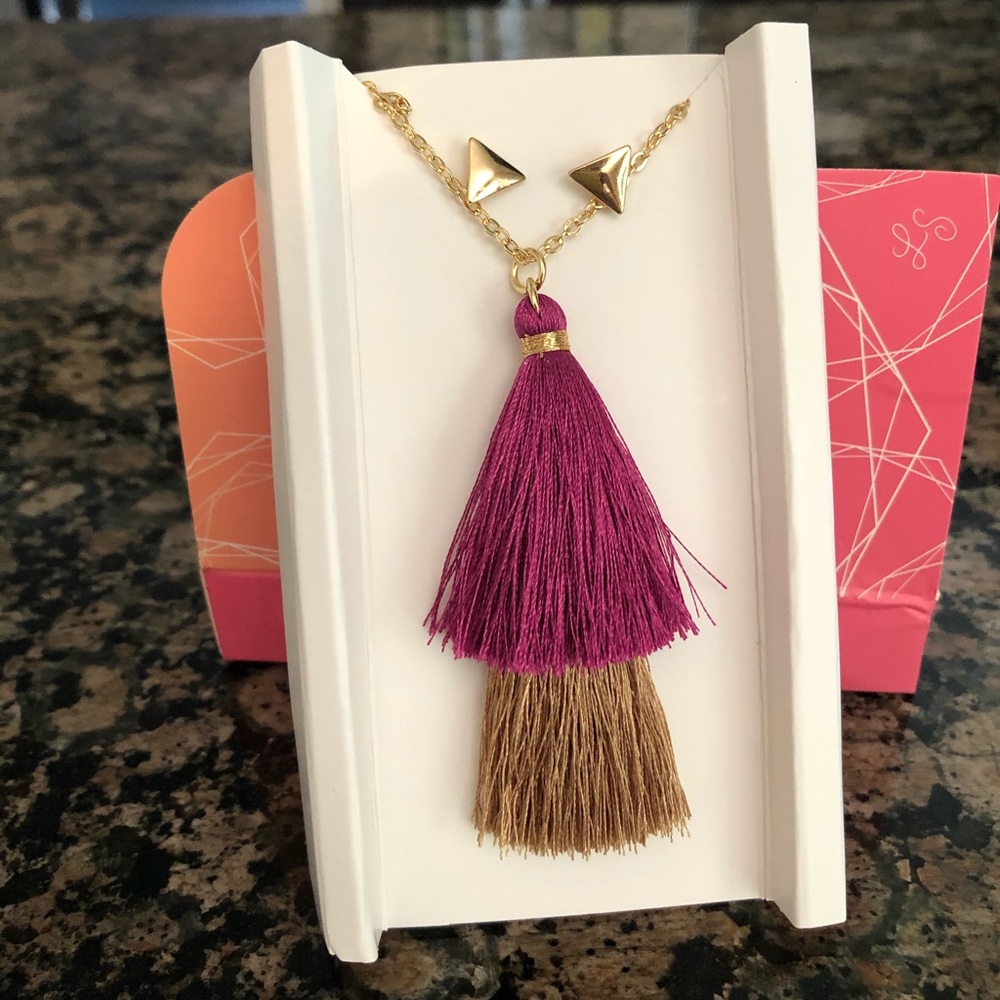 Lily Sky Tassel Long Necklace & Earring Set